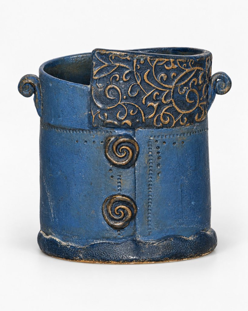 Textured Blue Planter